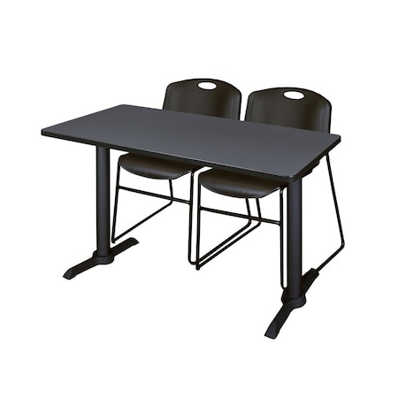 Cain Rectangle Tables > Training Tables > Cain Training Table & Chair Sets, 48 W, 24 L, 29 H, Grey MTRCT4824GY44BK